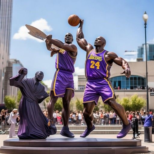 湖人队雕像，紫金传奇的永恒定格